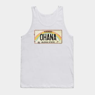 Vintage Hawaii License Plate OHANA Tank Top